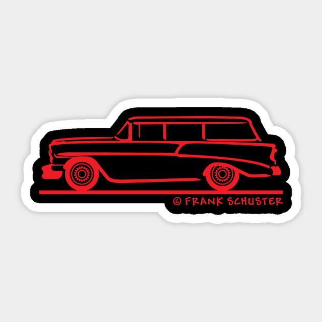 1956 Chevrolet Bel Air Station Wagon Sticker by PauHanaDesign